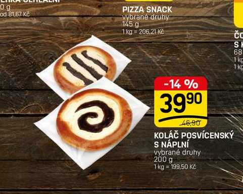 KOLÁČ POSVÍCENSKÝ S NÁPLNÍ vybrané druhy 200 g 