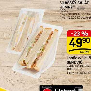 SENDVIČ vybrané druhy 180-190 g 