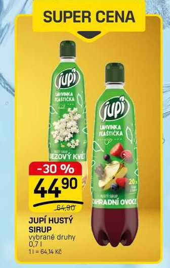 JUPÍ HUSTÝ SIRUP vybrané druhy 0,7l