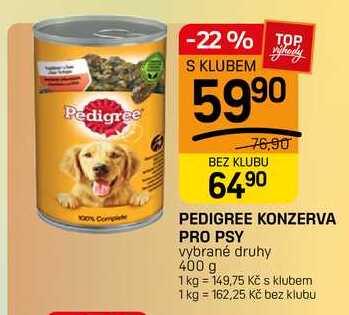 PEDIGREE KONZERVA PRO PSY vybrané druhy 400 g