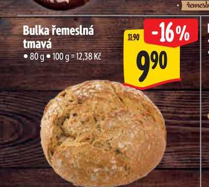 Bulka řemeslná tmavá 80 g  