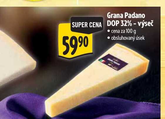 Grana Padano DOP 32% - výseč  100 g