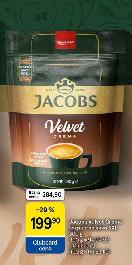 Jacobs Velvet Crema rozpustná káva XXL, 300 g