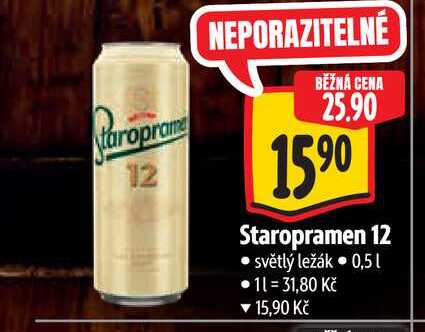  Staropramen 12  0,5 l v akci