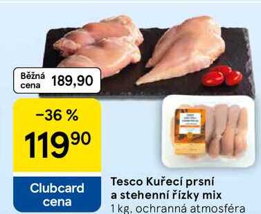 Tesco Kuřecí prsní a stehenní řízky mix, 1 kg