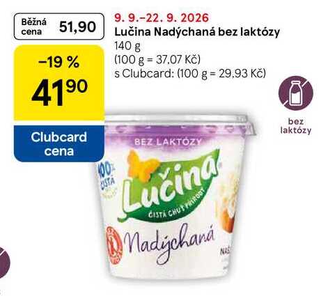 Lučina Nadýchaná bez laktózy, 140g
