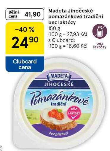 Madeta Jihočeské pomazánkové tradiční bez laktózy, 150 g