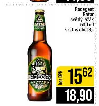 Radegast Ratar světlý ležák 500 ml