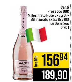 Canti Prosecco DOC Millesimato Rosé Extra Dry Millesimato Extra Dry BIO Ice Demi Sec 0,75l