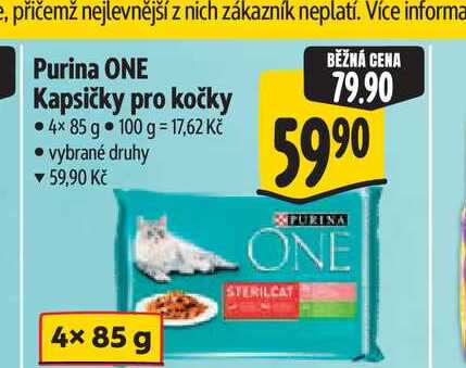 Purina ONE Kapsičky pro kočky 4x85 g