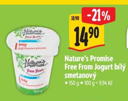   Nature's Promise Free From Jogurt bílý smetanový 150 g 