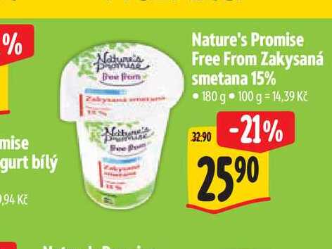  Nature's Promise Free From Zakysaná smetana 15% 180 g 