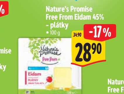 Nature's Promise Free From Eidam 45% - plátky -100 g