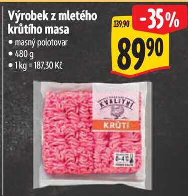Výrobek z mletého krůtího masa, 480 g
