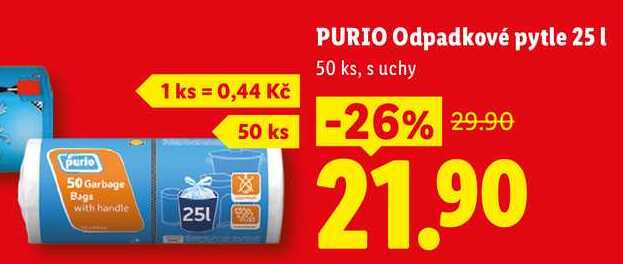 PURIO Odpadkové pytle 25 l, 50 ks
