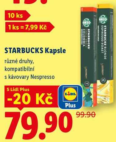 STARBUCKS Kapsle, různé druhy