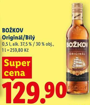 BOŽKOV Originál/Bílý, 0,5 l