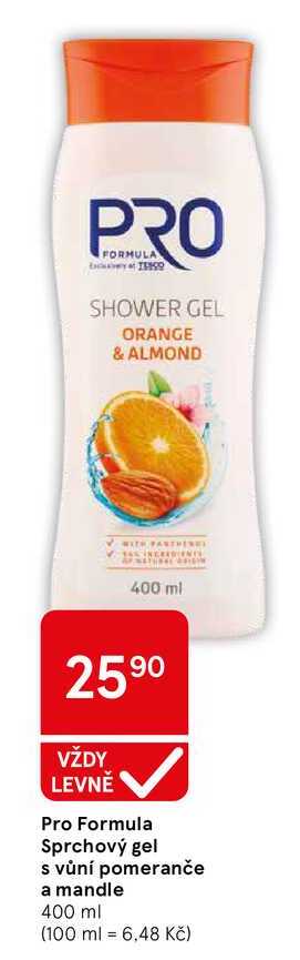 Pro Formula Sprchový gel s vůní pomeranče a mandle, 400 ml