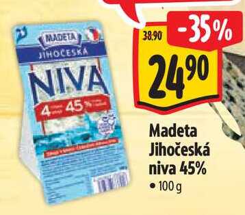 Madeta Jihočeská niva 45%, 100 g