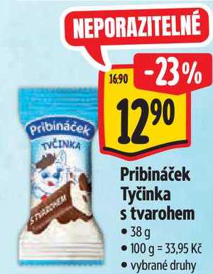 Pribináček Tyčinka s tvarohem, 38 g