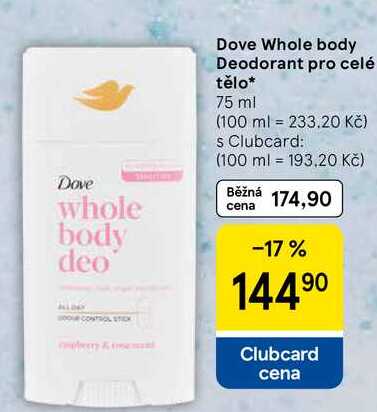 Dove Whole body Deodorant pro celé tělo, 75 ml