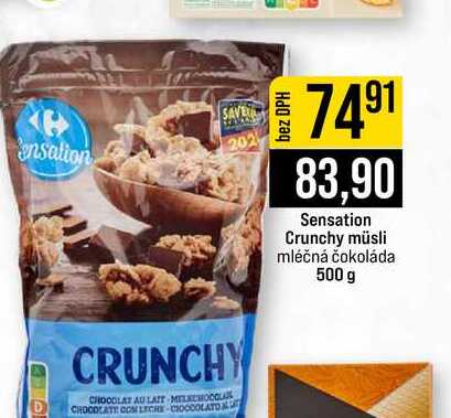 Sensation Crunchy müsli mléčná čokoláda 500 g