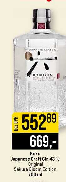 Roku Japanese Craft Gin 43% Original Sakura Bloom Edition 700 ml