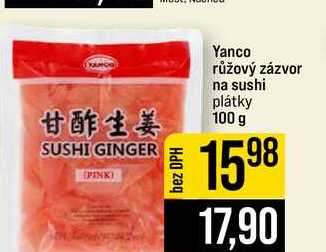 Yanco růžový zázvor na sushi plátky 100 g