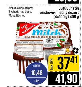 Gut&Günstig oříškovo-mléčný dezert 4x100 g 400 g