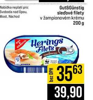 Gut&Günstig sledové filety v žampionovém krému 200 g