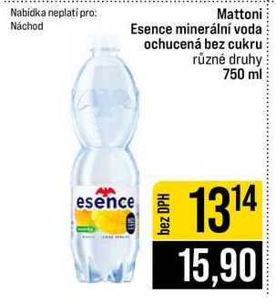 Mattoni Esence minerální voda ochucená bez cukru různé druhy 750 ml