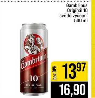Gambrinus Originál 10 světlé výčepní 500 ml