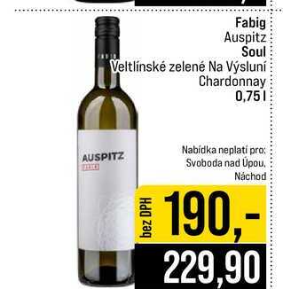Fabig Auspitz Soul Veltlínské zelené Na Výsluní Chardonnay 0,75l
