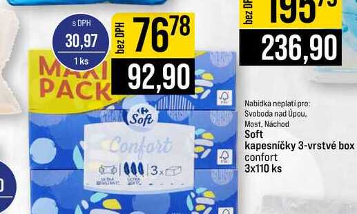 Soft kapesníčky 3-vrstvé box confort 3x110 ks