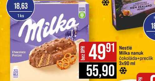 Nestlé Milka nanuk čokoláda+preclik 3x90 ml