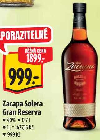 Zacapa Solera Gran Reserva, 0,7 l