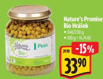 Nature's Promise Bio Hrášek, 340/230 g 