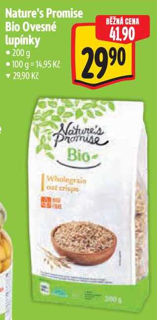 Nature's Promise Bio Ovesné lupínky, 200 g