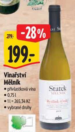 Vinařství Mělník, 0,75 l