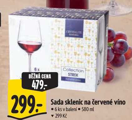 Sada sklenic na červené víno, 6 ks