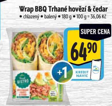 Wrap BBQ Trhané hovězí & čedar, 180 g