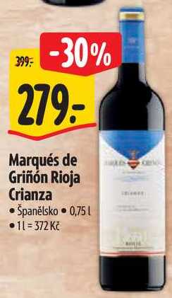 Marqués de Griñón Rioja Crianza, 0,75 l 