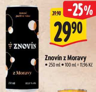 Znovín z Moravy, 250 ml