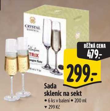 Sada sklenic na sekt, 6 ks