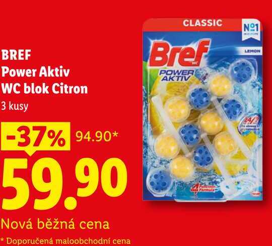 BREF Power Aktiv WC blok Citron, 3 kusy