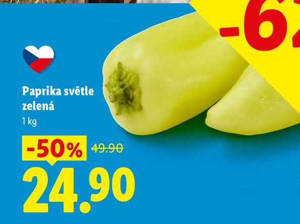 Paprika světle zelená, 1 kg 