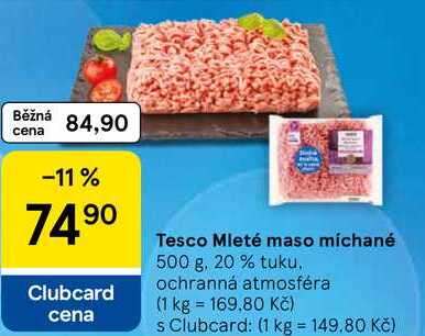 Tesco Mleté maso míchané, 500 g, 20 % tuku