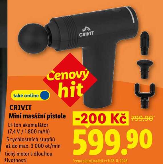 CRIVIT Mini masážní pistole 