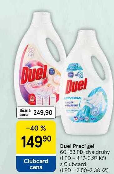 Duel Prací gel, 60-63 PD, dva druhy