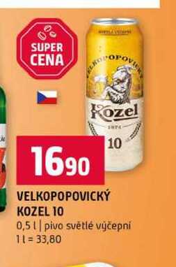 VELKOPOPOVICKÝ KOZEL 10 0,5l pivo světlé výčepní